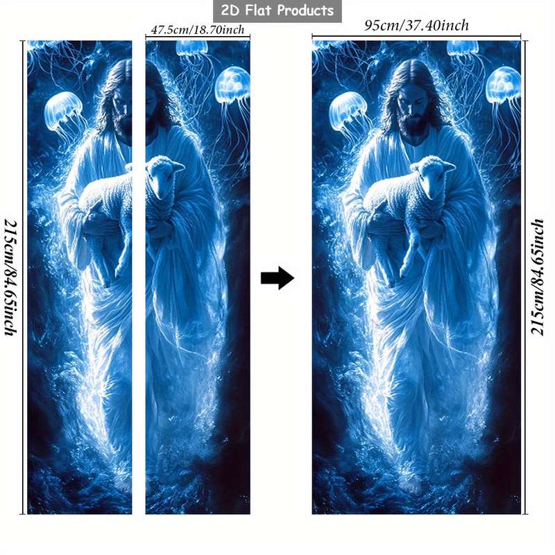 1pc 95.0x214.88cm Jesus Christian Themed Stickers