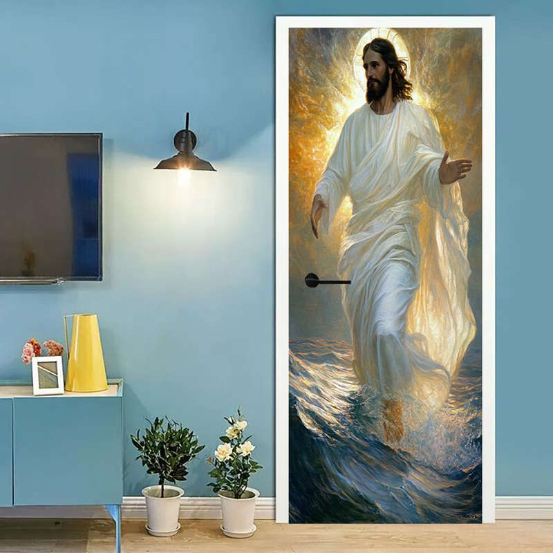 1pc 95.0x209.8cm Jesus Christian Themed Stickers