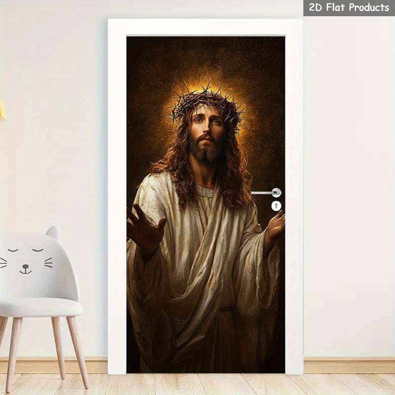 1pc 95.0x214.88cm Jesus Christian Themed Stickers