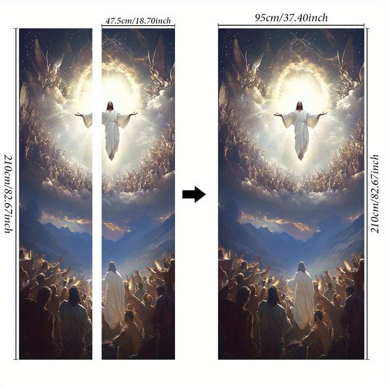 1pc 95.0x214.88cm Jesus Christian Themed Stickers