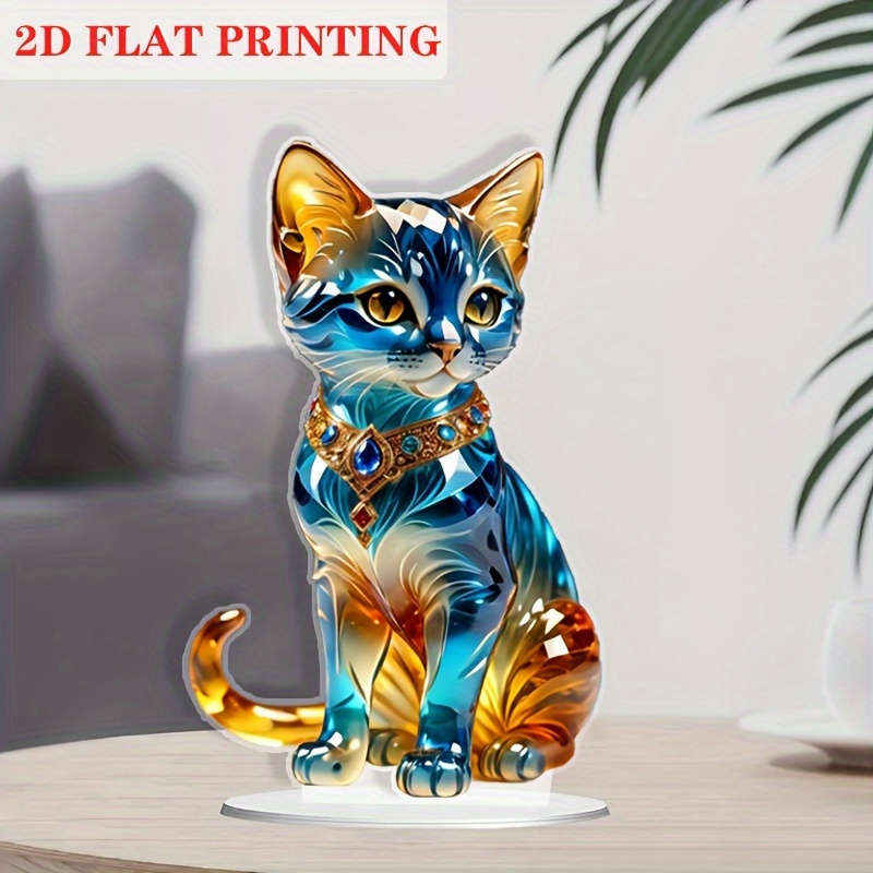 1pc 2D Flat    Acrylic Cat specially designed for desktop animal theme decoration suita