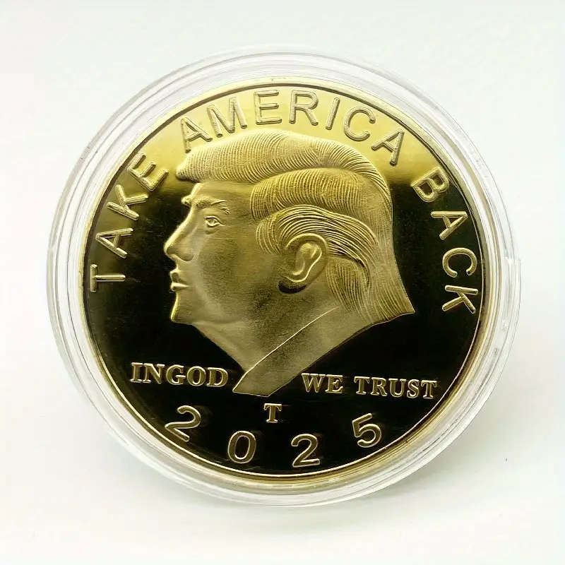 2025 Donald Trump President Gold Coin with Capsule