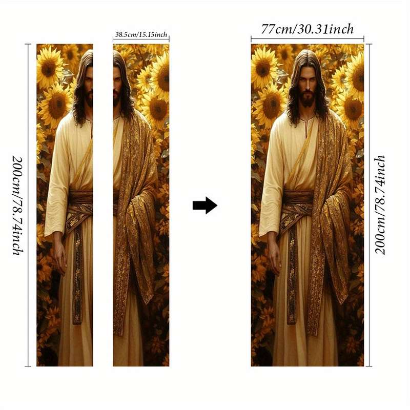 1pc 95.0x214.88cm Jesus Christian Themed Stickers
