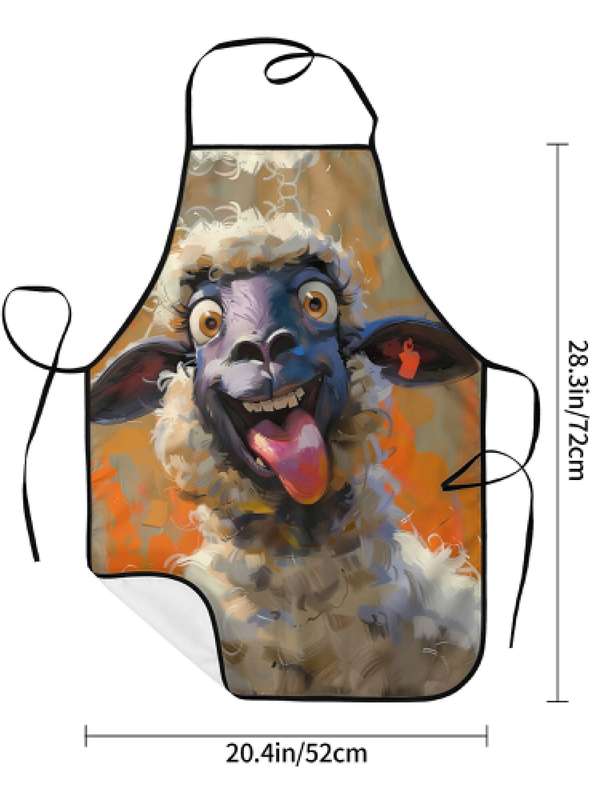 1pc Farm Animals Cows Donkeys Sheep Apron Chef Male Female Patterned