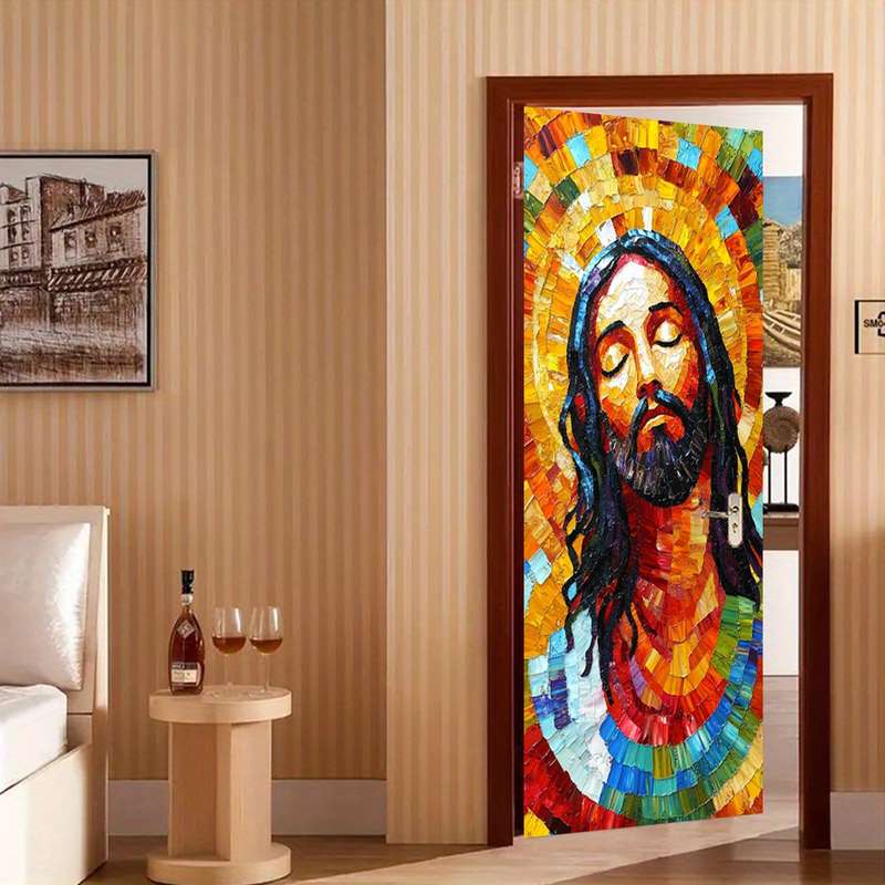 1pc 95.0x214.88cm Jesus Christian Themed Stickers