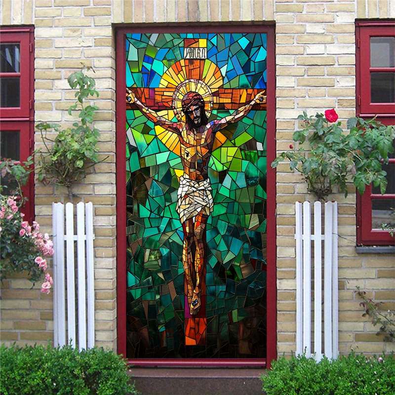 1pc 95.0x209.8cm Jesus Christian Themed Stickers