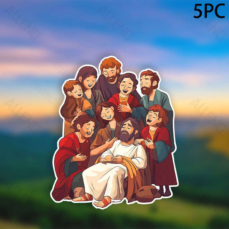 5pcs Jesus Christian Themed Stickers