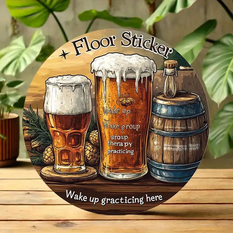 1pc Classic Aluminum Decorative Sign Plaque Skar Group Therapy Practice Beer and Wine Glasses Design