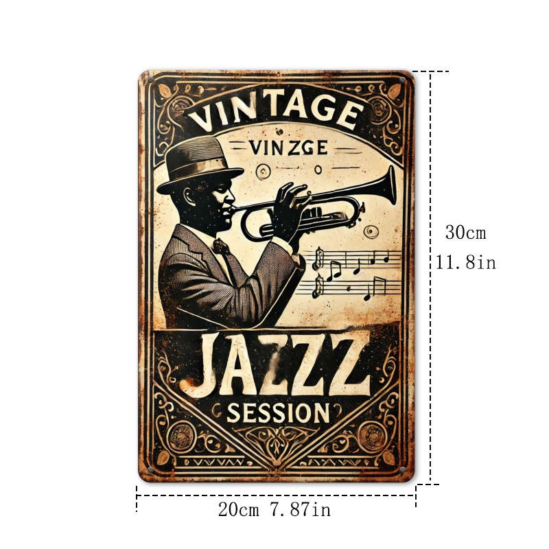 1pc A Vintage Jazz Art Metal Sign Measuring 20.32X30.48 cm a Classic Music-Themed Decoration Perf