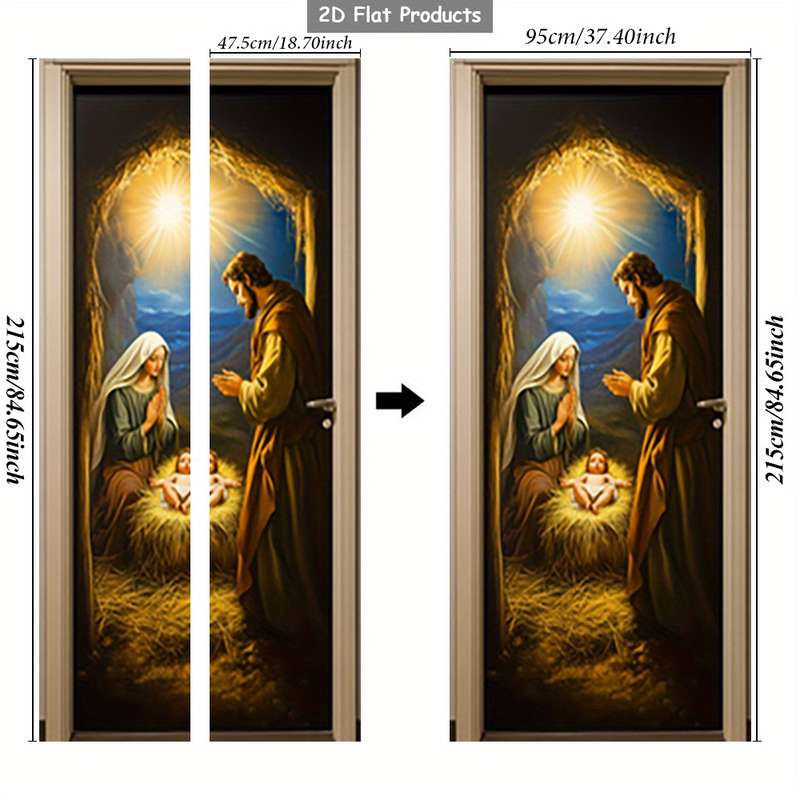 1pc 95.0x209.8cm Jesus Christian Themed Stickers