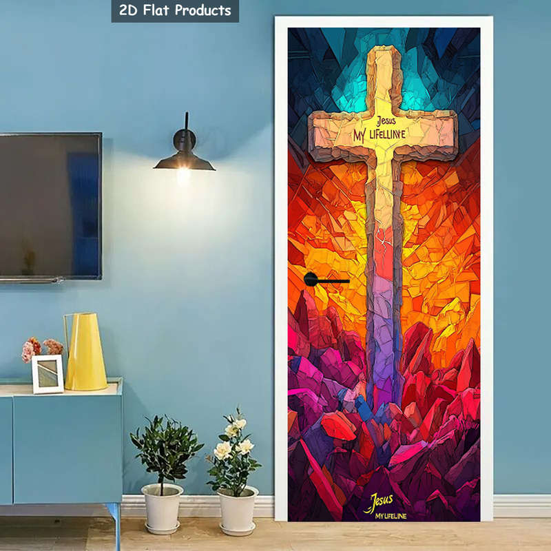 1pc 95.0x214.88cm Jesus Christian Themed Stickers