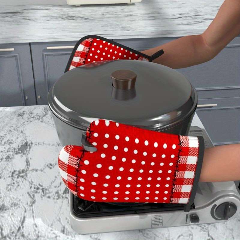 2pcs 26.92x17.02 cm Heat Resistant Oven Mitts And Potholders