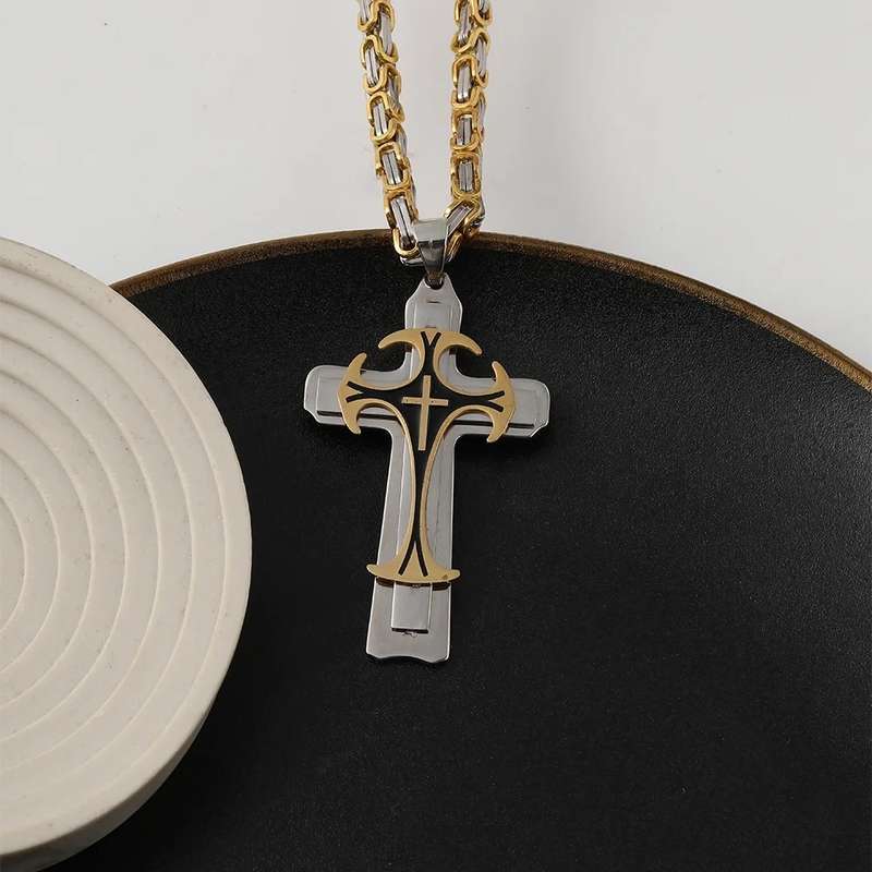 1 Piece Golden Jesus Theme Pendant