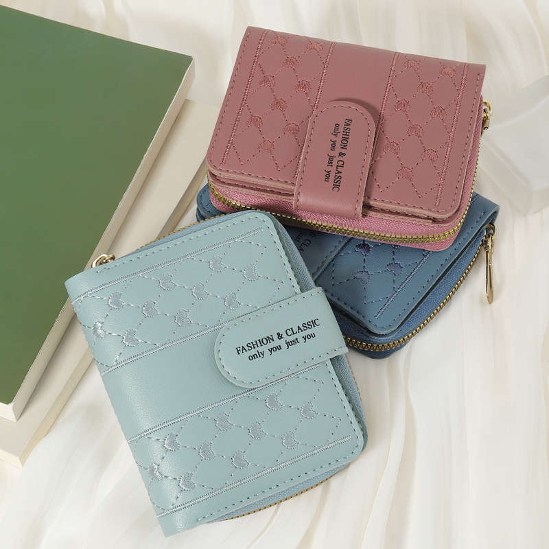 1pc Fashionable Women'S Short Wallets High-Quality Credit Card Storage Bags Multi-Slot Design wi