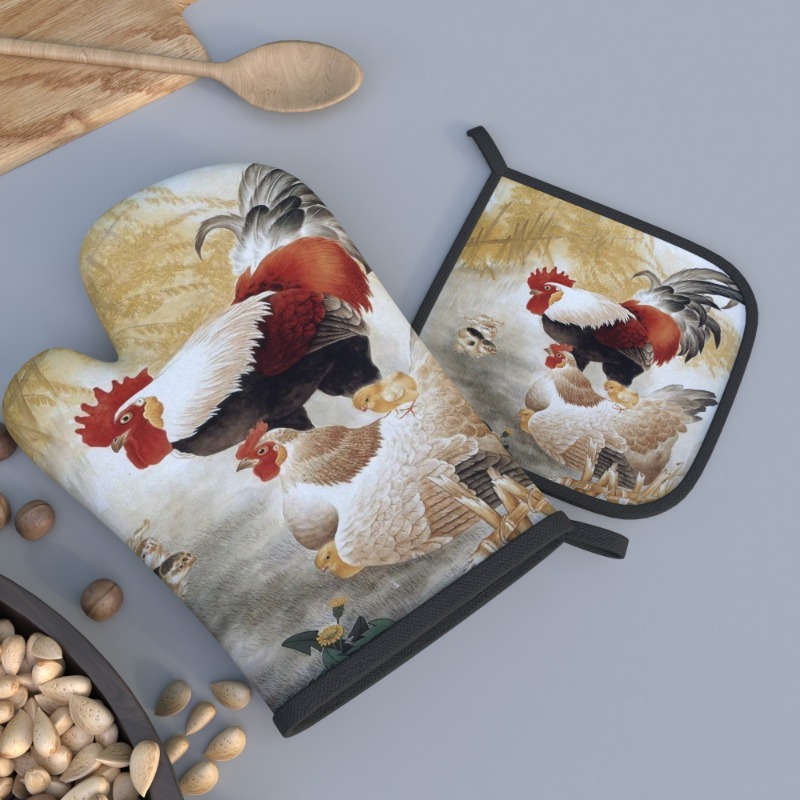 2pcs 26.92x17.02 cm Heat Resistant Oven Mitts And Potholders