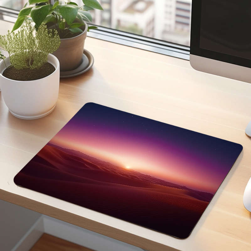 1pc New Desert 8 Printed Pattern Mouse Pad Rubber Anti-Slip Portable Mini Laptop