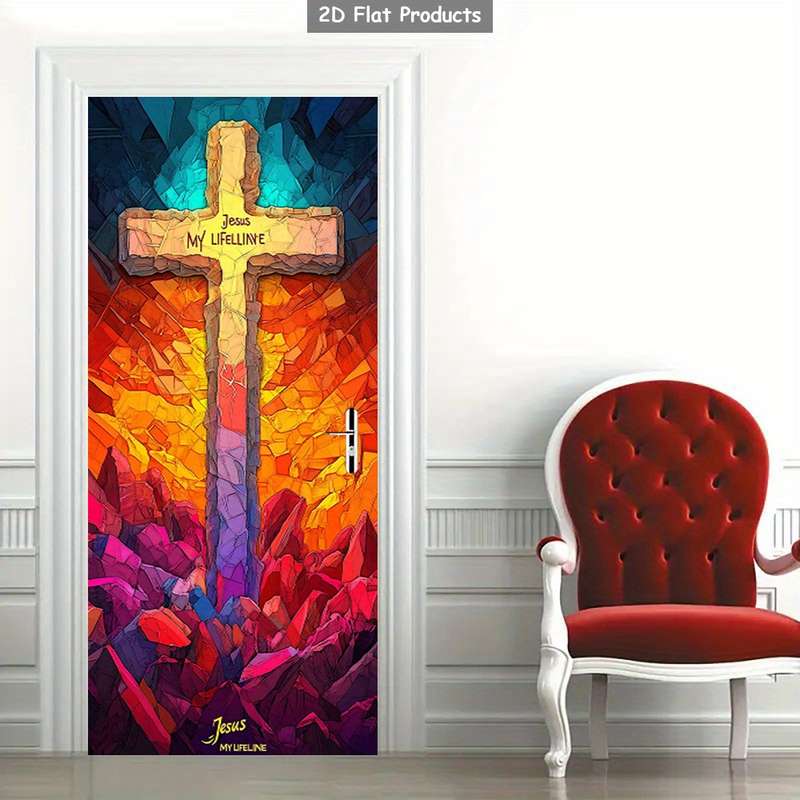 1pc 95.0x214.88cm Jesus Christian Themed Stickers