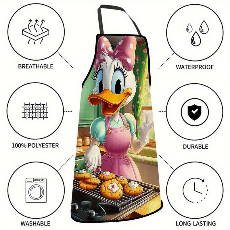 1pc Daisy Duck Authorized A Pattern Printing a Chef Design Apron Durable OilProof Kitchen