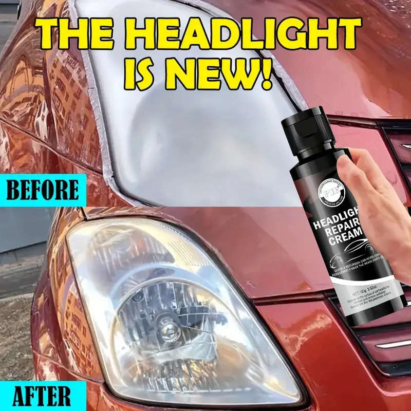 1pc 100g Universal Headlight Restoration Cream Kit Car Headlamp Repair Polish Scratch Yellowing Remo