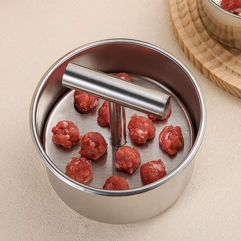 1pc 6-Hole Stainless Steel Meatball Maker Tool Quick Easy DIY Meatballs Fish Balls Cookie