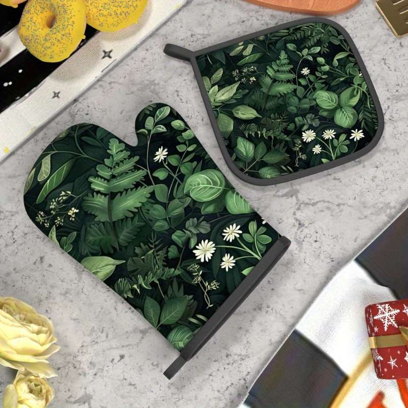 2pcs 26.92x17.02 cm Heat Resistant Oven Mitts And Potholders