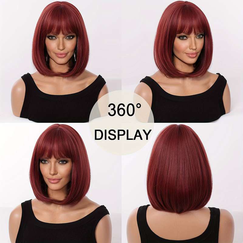 1Pc Burgundy 30.48cm Fashion Design Wig