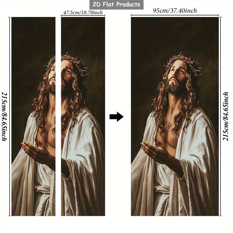 1pc 95.0x214.88cm Jesus Christian Themed Stickers
