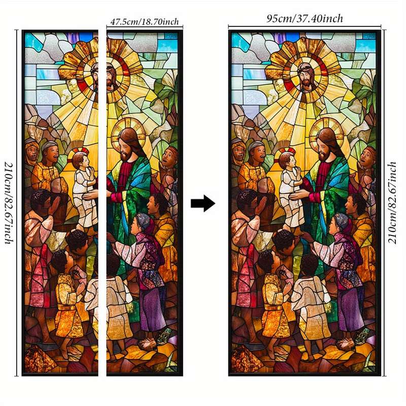 1pc 95.0x209.8cm Jesus Christian Themed Stickers