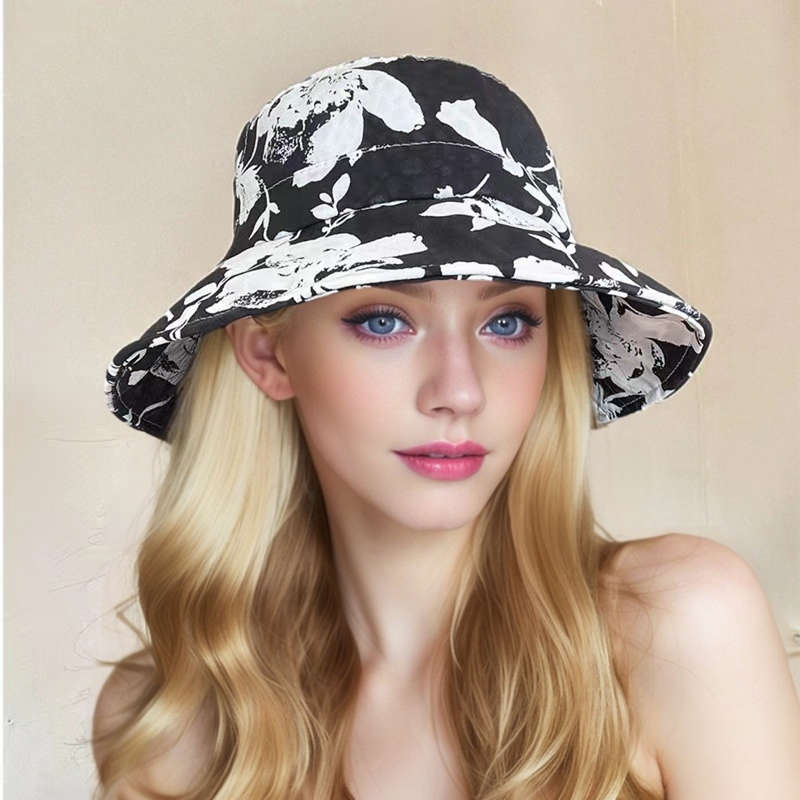 1pc Women'S Stylish Floral Bucket Hat Lightweight Sun-Protective All-Season Use Perfect fo