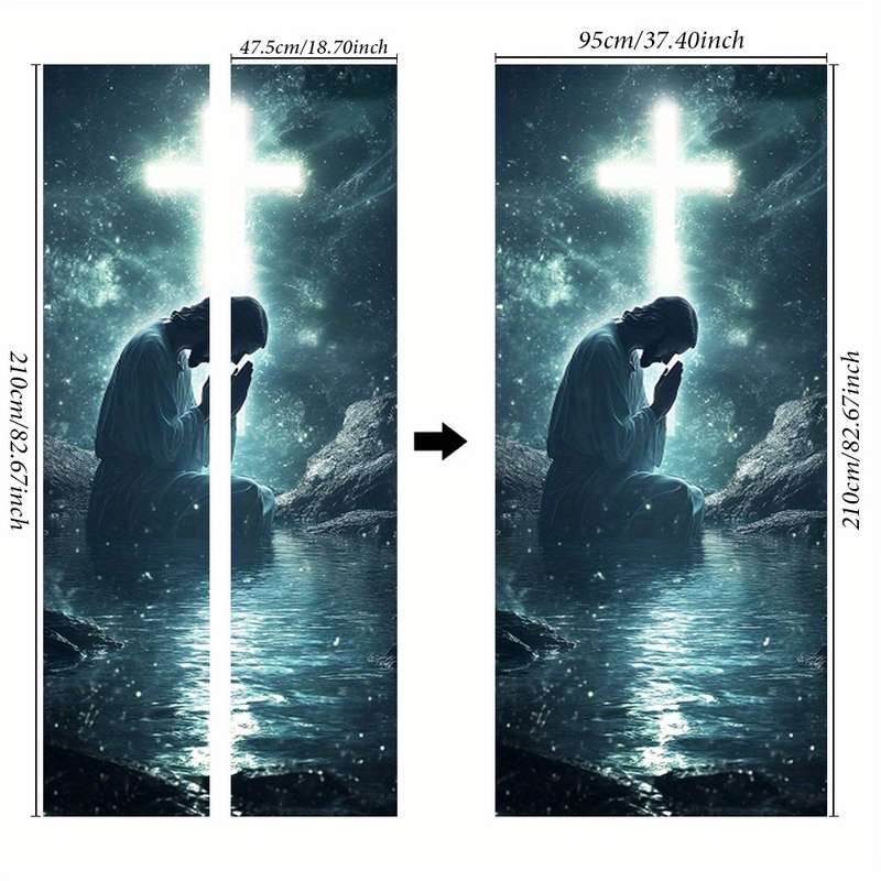 1pc 95.0x214.88cm Jesus Christian Themed Stickers