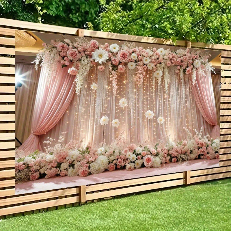 [Romantic Backdrop] Pink Romantic 2D Backdrop Banner 1pc