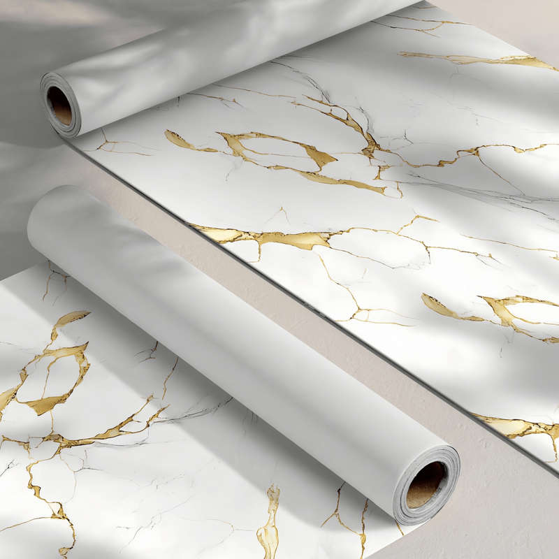 1PC Wall StickersWhite Golden Pattern40cmX100cm