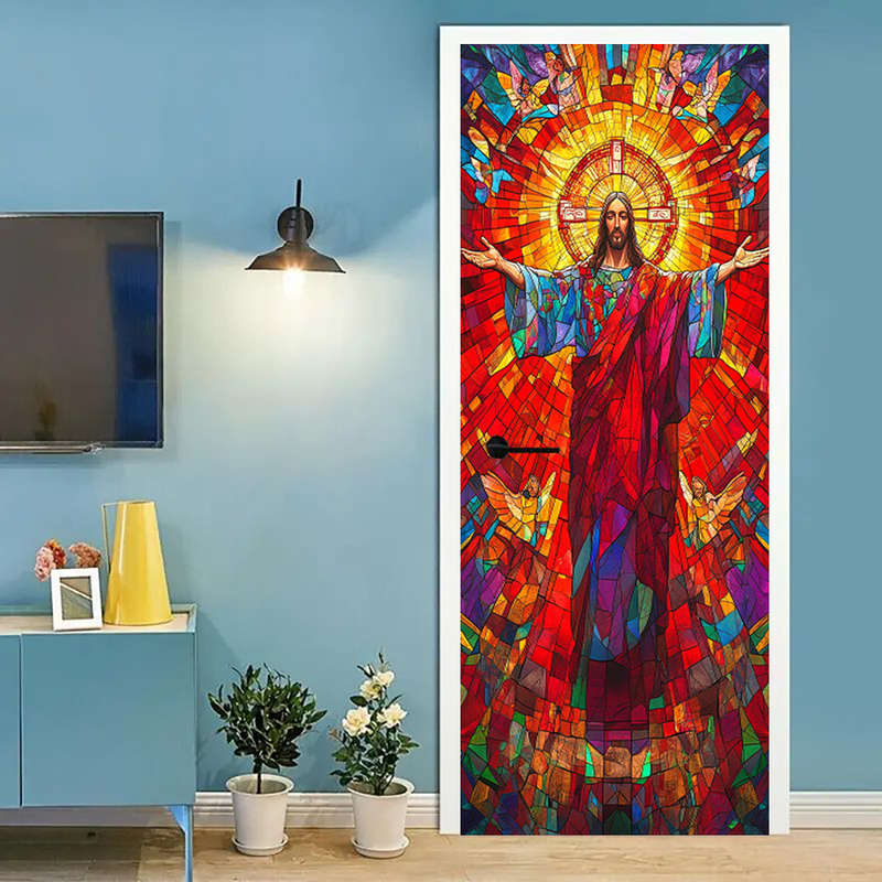 1pc 95.0x209.8cm Jesus Christian Themed Stickers
