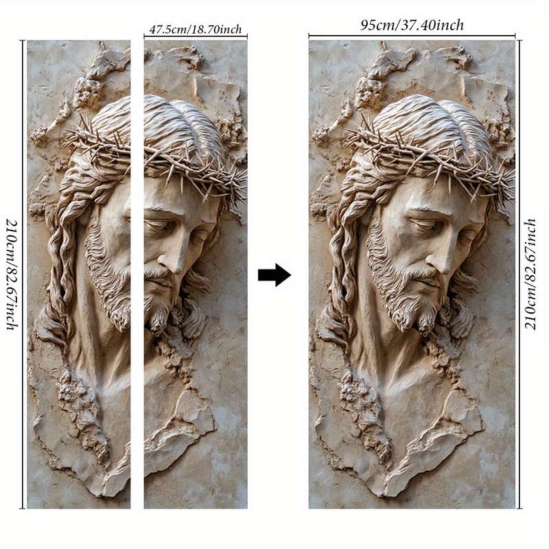 1pc 95.0x209.8cm Jesus Christian Themed Stickers