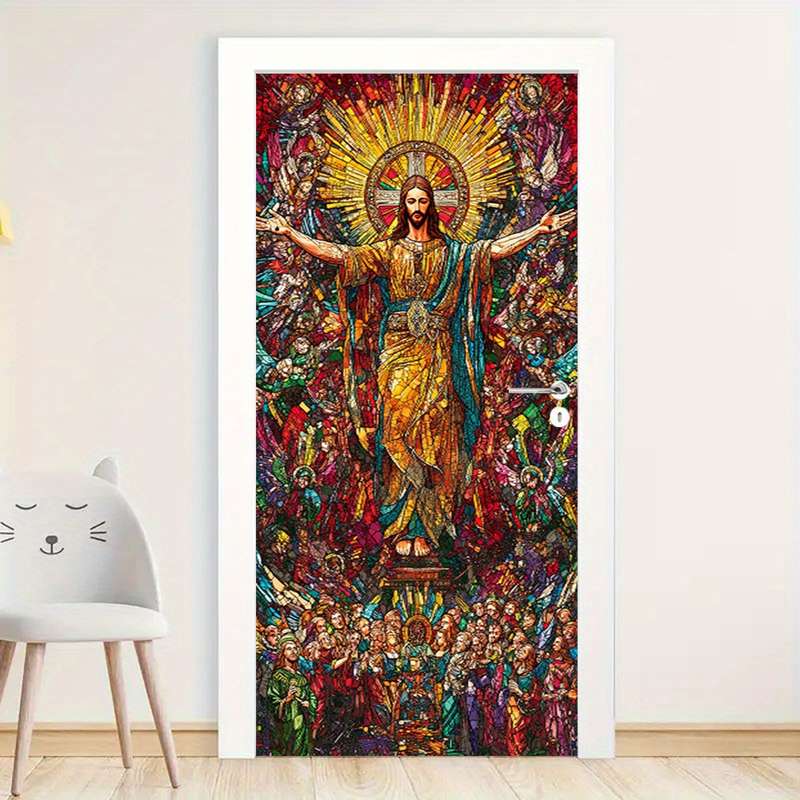 1pc 95.0x209.8cm Jesus Christian Themed Stickers