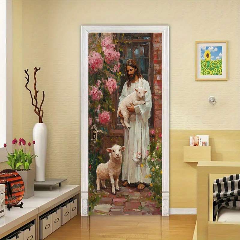 1pc 95.0x214.88cm Jesus Christian Themed Stickers
