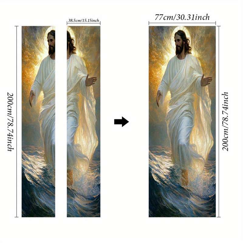 1pc 95.0x209.8cm Jesus Christian Themed Stickers