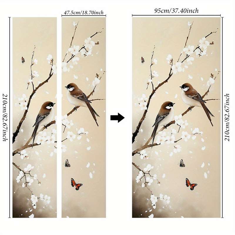 1Pc 95.0x209.8cm Door Window Sticker