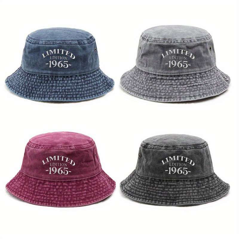 1pc Wide-Brimmed Washed Denim Embroidered Fisherman Hat Breathable And Adjustable Unisex Sun Hat