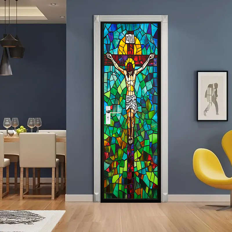 1pc 95.0x209.8cm Jesus Christian Themed Stickers