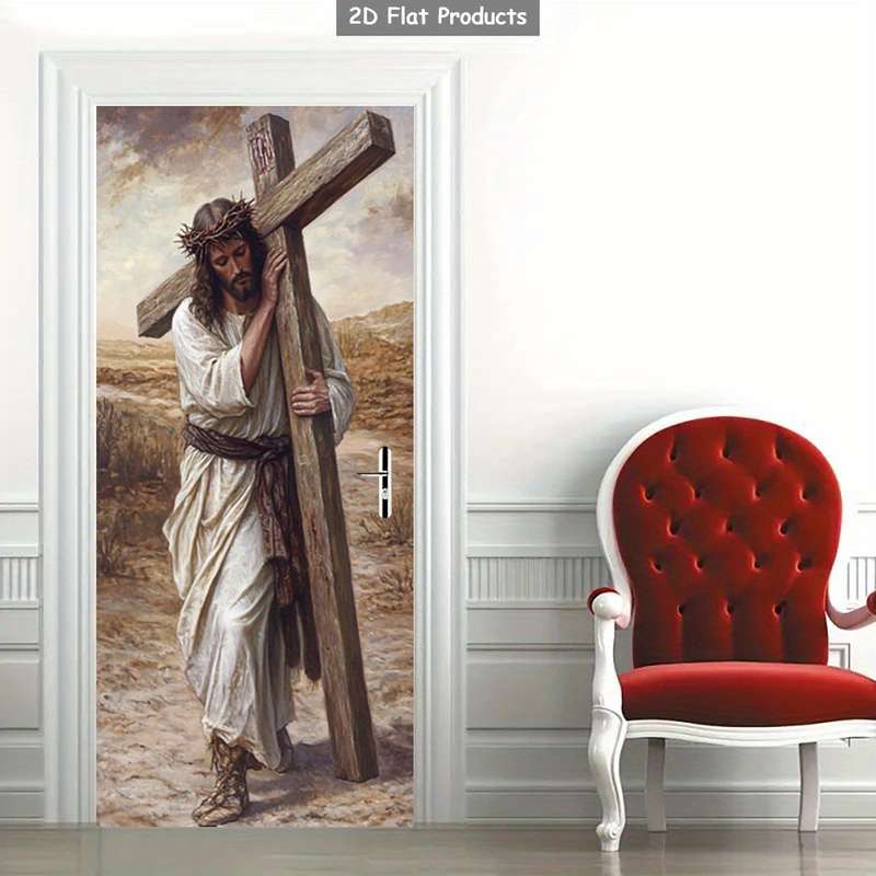 1pc 95.0x209.8cm Jesus Christian Themed Stickers