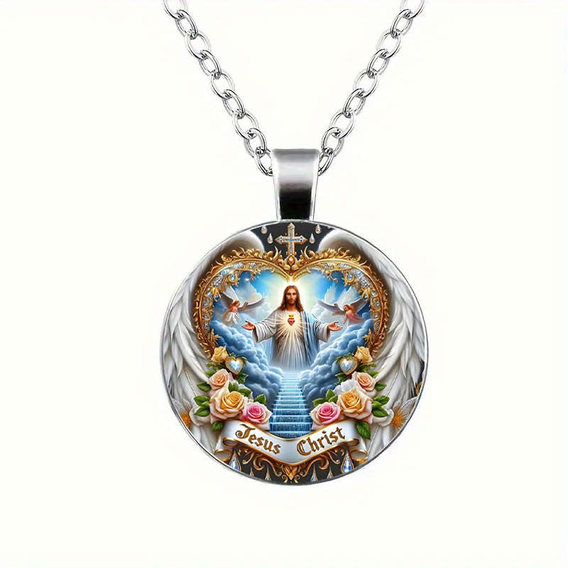 1 Piece Silvery Jesus Theme Pendant