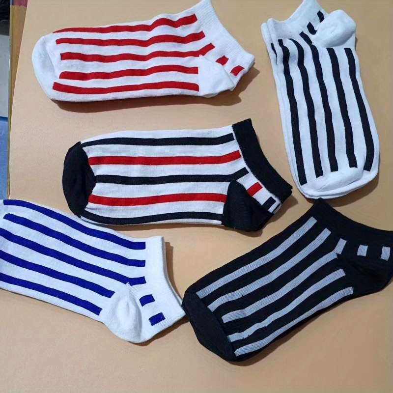 5 Pairs Of Mixed Colors One Size High Elastic Socks