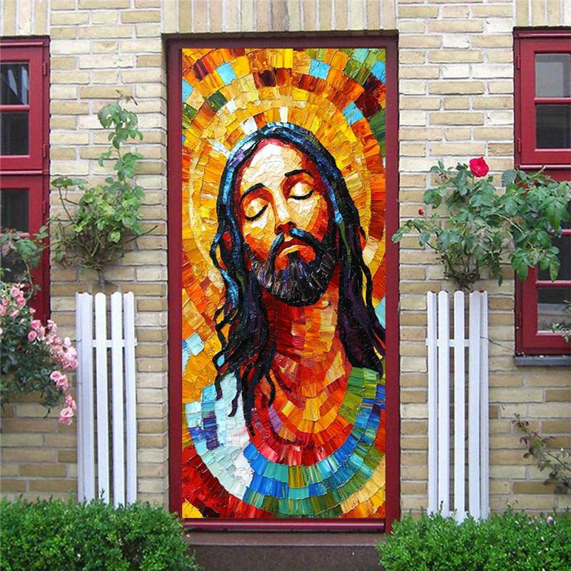 1pc 95.0x214.88cm Jesus Christian Themed Stickers
