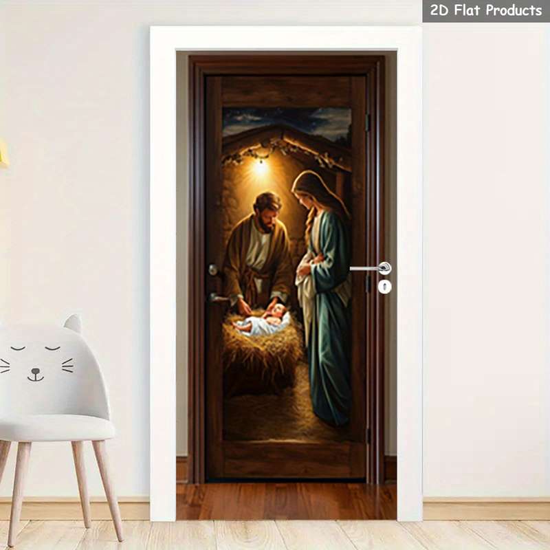 1pc 95.0x209.8cm Jesus Christian Themed Stickers