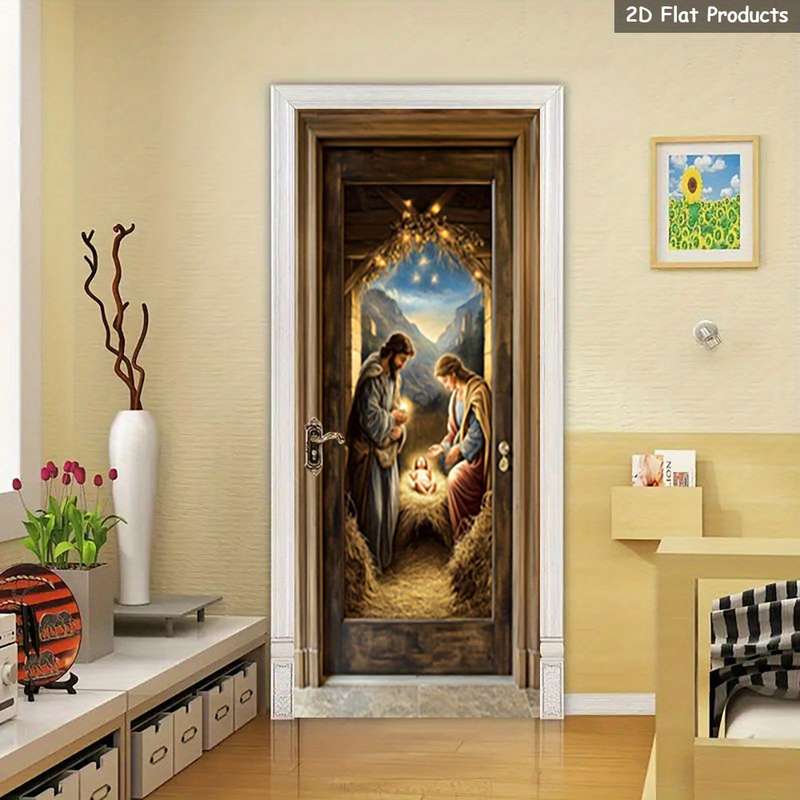 1pc 95.0x209.8cm Jesus Christian Themed Stickers