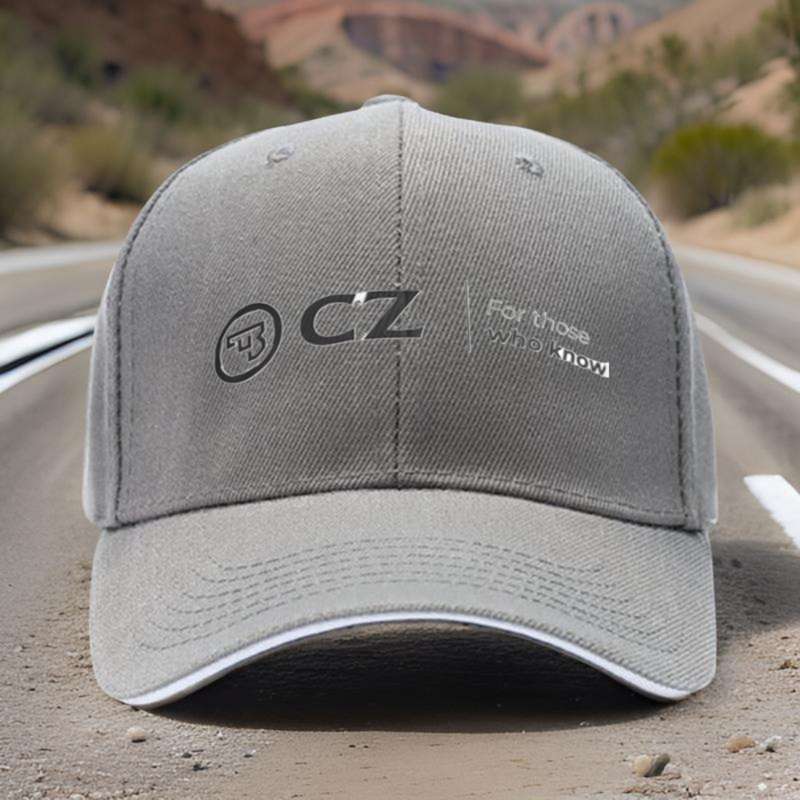1pc Adjustable Sports Cap Black with "CZ" Logo Stylish and Comfortable Headwear for Running