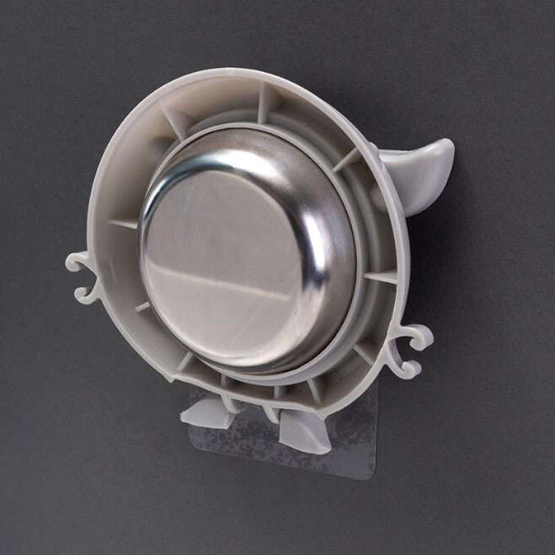 1pc Stainless Steel Fish-Shaped Wall-Mounted Ashtray with Cigarette Holder Waterproof No-Drill I