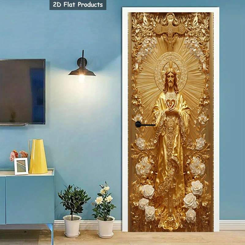 1pc 95.0x209.8cm Jesus Christian Themed Stickers