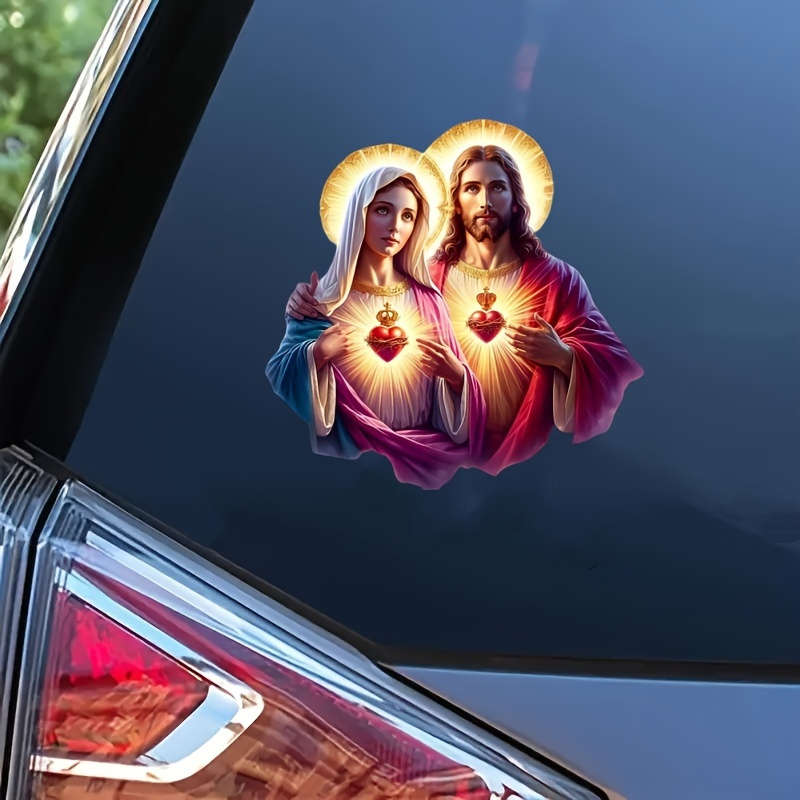 1pc 12.98cm x 11.99cm Jesus Christian Themed Stickers